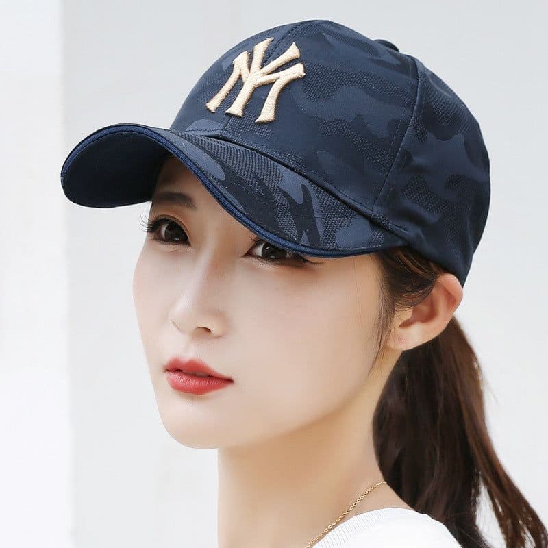 image-Camouflage baseball cap women's spring and autumn new men's outdoor sun hat net red embroidered letters couple caps