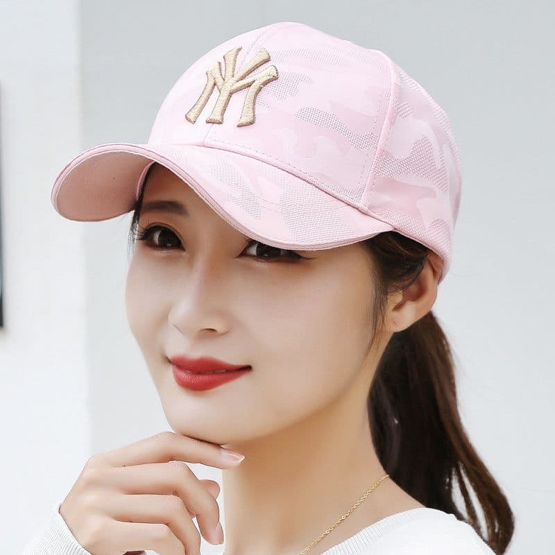 image-Camouflage baseball cap women's spring and autumn new men's outdoor sun hat net red embroidered letters couple caps
