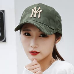 image-Camouflage baseball cap women's spring and autumn new men's outdoor sun hat net red embroidered letters couple caps