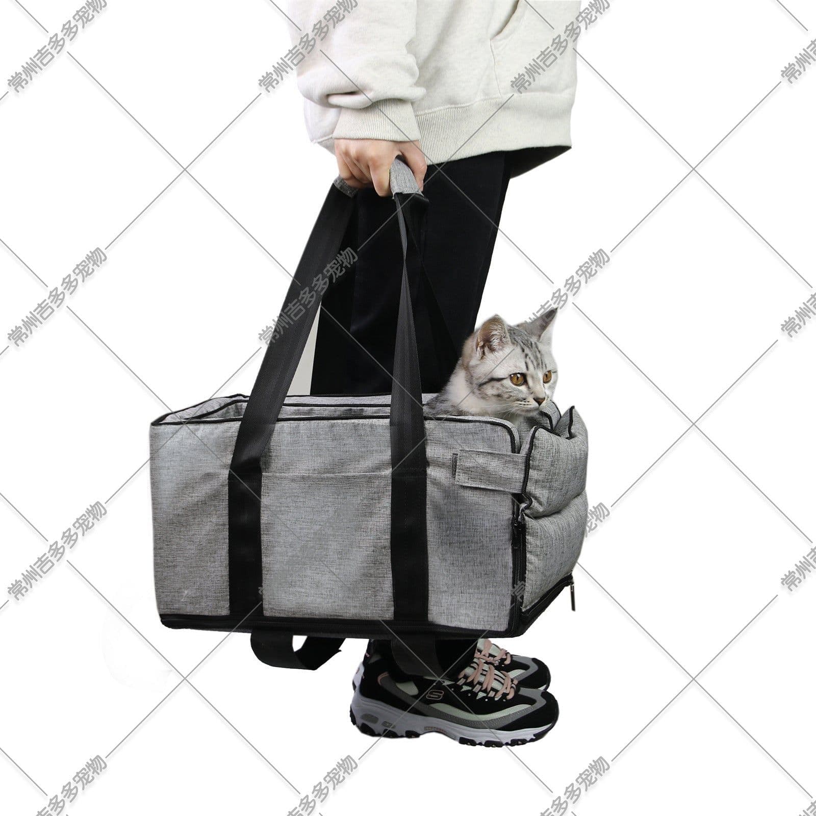 image-Pet new portable car dual-use cat and dog kennel wholesale folding storage central control pet car kennel one piece drop shipping