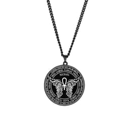 image-Stainless Steel 12 Guardian Archangel Medal Wings Heart Anhe Life Force Magic Amulet Pendant Necklace