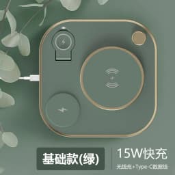 image-Cross-border three-in-one wireless charger 15w fast charge for Apple mobile phone watch headset table lamp four-in-one