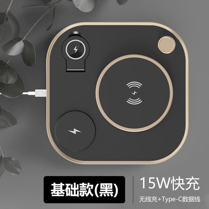 image-Cross-border three-in-one wireless charger 15w fast charge for Apple mobile phone watch headset table lamp four-in-one