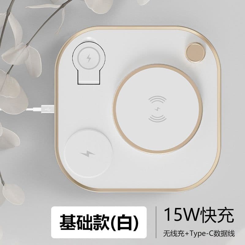 image-Cross-border three-in-one wireless charger 15w fast charge for Apple mobile phone watch headset table lamp four-in-one