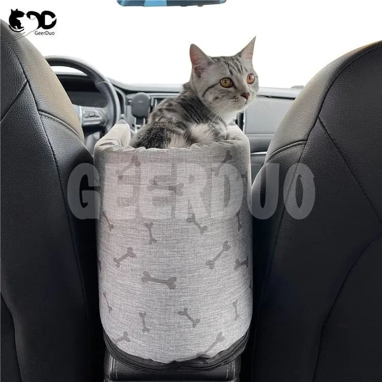 image-Guiduoduo's new single-opening double-opening car center control cat and dog kennel spot no logo pet car kennel agency manufacturer