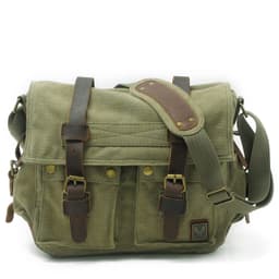 image-Muchuan cloth bag wholesale European and American retro canvas with crazy horse leather men's and women's messenger bag shoulder casual shoulder bag