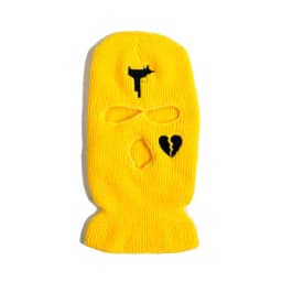 image-Cross-border foreign trade three-hole knitted cap embroidery pistol heart cracked acrylic ski mask ski mask manufacturer
