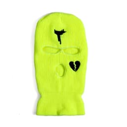 image-Cross-border foreign trade three-hole knitted cap embroidery pistol heart cracked acrylic ski mask ski mask manufacturer