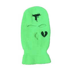 image-Cross-border foreign trade three-hole knitted cap embroidery pistol heart cracked acrylic ski mask ski mask manufacturer