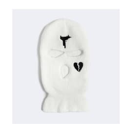 image-Cross-border foreign trade three-hole knitted cap embroidery pistol heart cracked acrylic ski mask ski mask manufacturer
