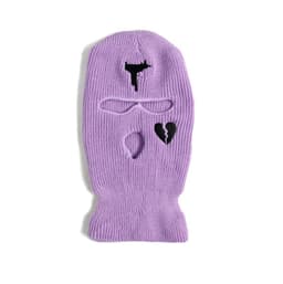 image-Cross-border foreign trade three-hole knitted cap embroidery pistol heart cracked acrylic ski mask ski mask manufacturer