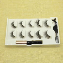 image-Cross-border Amazon magnet false eyelashes magnetic eyeliner 5 pairs of magnet eyelashes glue-free packaging can be ordered