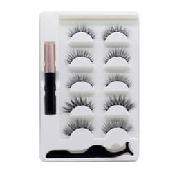 image-Cross-border Amazon magnet false eyelashes magnetic eyeliner 5 pairs of magnet eyelashes glue-free packaging can be ordered