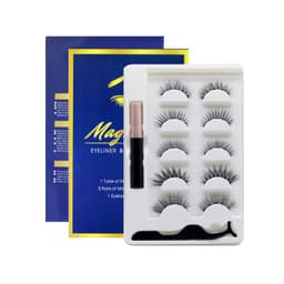 image-Cross-border Amazon magnet false eyelashes magnetic eyeliner 5 pairs of magnet eyelashes glue-free packaging can be ordered