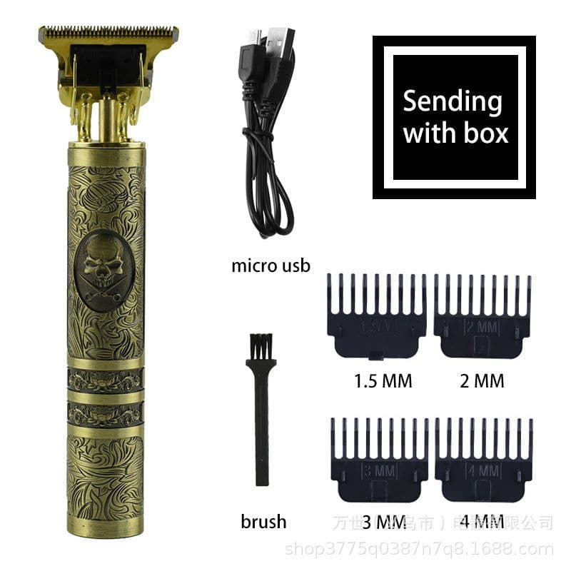 image-Cross-border hairdressing hair clipper razor electric clipper retro oil head clipper carving T9 hair clipper wholesale
