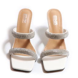 image-Sandals and slippers women's summer 2022 fashion wear crystal stilettos all-match comfortable solid color word with rhinestone slippers