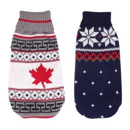 image-Christmas Reindeer Maple Snowflake Festive Pet Clothes Turtleneck Knit Sweater Dog Cat Costume Winter Coat