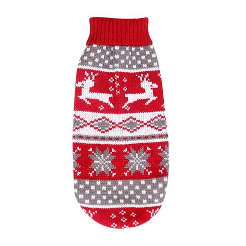 image-Christmas Reindeer Maple Snowflake Festive Pet Clothes Turtleneck Knit Sweater Dog Cat Costume Winter Coat