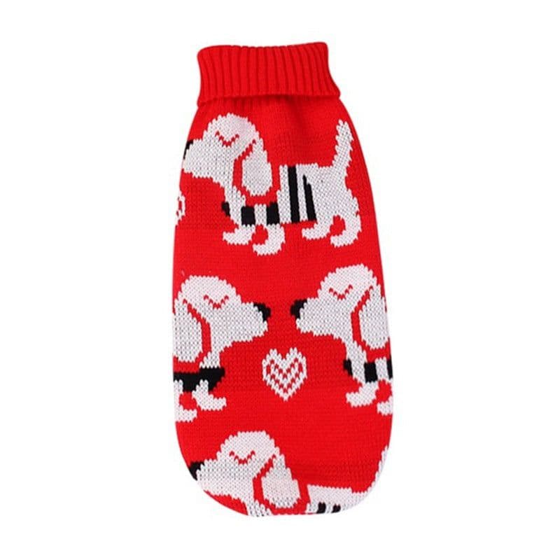 image-Christmas Reindeer Maple Snowflake Festive Pet Clothes Turtleneck Knit Sweater Dog Cat Costume Winter Coat