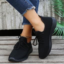image-2022 new spring, summer and autumn all-match women's single shoes flat soft sole shoes Korean version trend casual flying woven sports running shoes