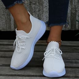 image-2022 new spring, summer and autumn all-match women's single shoes flat soft sole shoes Korean version trend casual flying woven sports running shoes