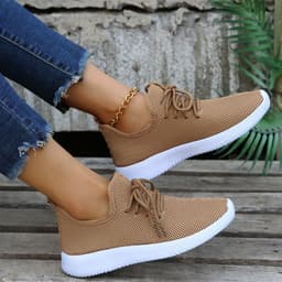 image-2022 new spring, summer and autumn all-match women's single shoes flat soft sole shoes Korean version trend casual flying woven sports running shoes