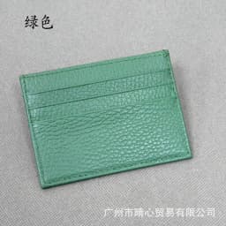 image-Leather multi-card slot small card holder first layer cowhide coin purse bank card portable card holder factory wholesale