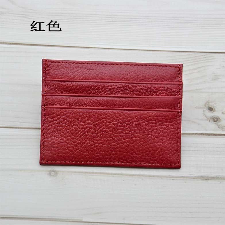 image-Leather multi-card slot small card holder first layer cowhide coin purse bank card portable card holder factory wholesale