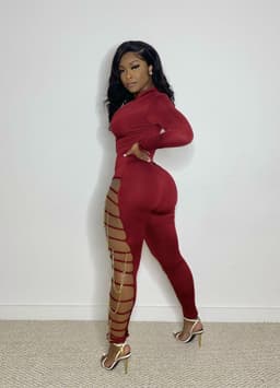 image-YD1065 European and American women's clothing Amazon's new solid color sexy chain jumpsuit cross-border women's clothing