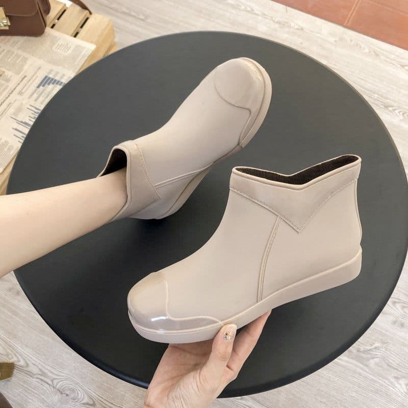 image-New rain boots women's fashion all-match adult non-slip wear-resistant short rain boots rubber shoes waterproof shoes kitchen work water boots