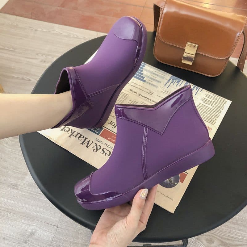 image-New rain boots women's fashion all-match adult non-slip wear-resistant short rain boots rubber shoes waterproof shoes kitchen work water boots