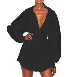 image-Amazon wish independent station cross-border European and American black and white solid color sexy waist shirt women