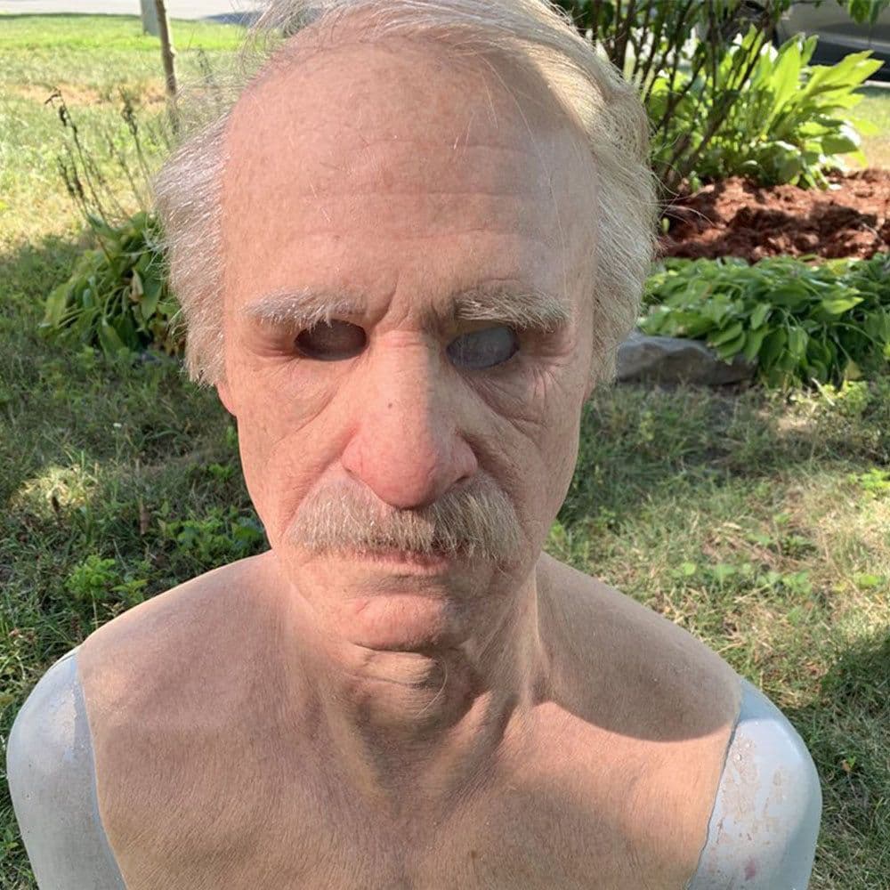image-Old man mask white hair white beard headgear halloween