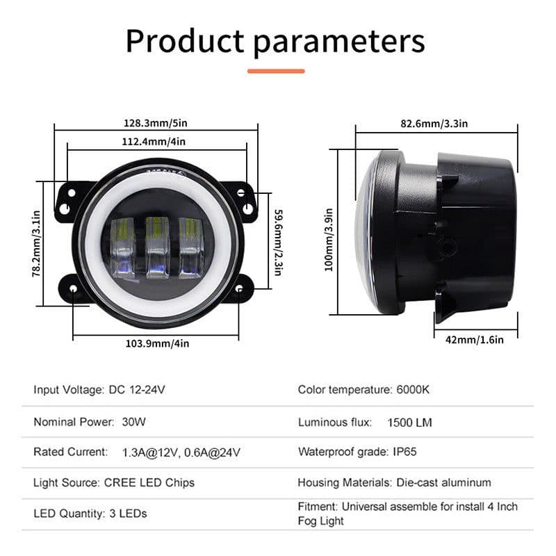 image-Source manufacturers apply 4-inch LED modified car lights Jeep Wrangler Jeep JK TJ fog lights classic