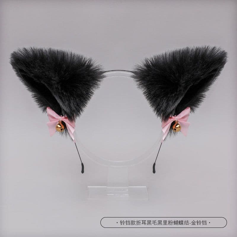 image-One piece Japanese cute plush bell bow Lolita headwear fox ear accessories cat ear headband