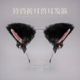 image-One piece Japanese cute plush bell bow Lolita headwear fox ear accessories cat ear headband