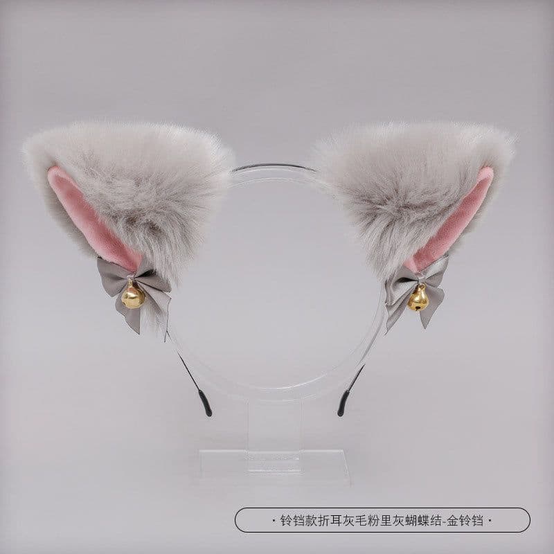image-One piece Japanese cute plush bell bow Lolita headwear fox ear accessories cat ear headband