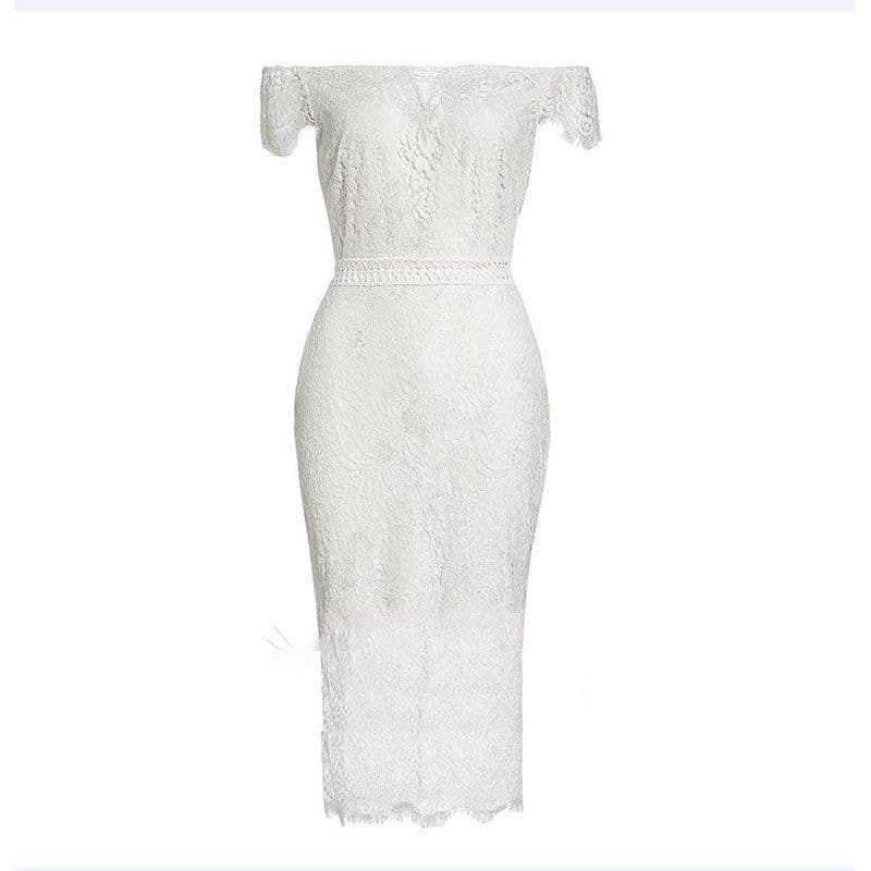 image-2022 autumn new lace V-neck tight dress women's autumn Europe and America Amazon mid-length A-line skirt dress