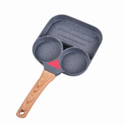 image-Net red fried egg pan double-hole flat-bottomed hamburger pan breakfast fried egg four-hole fried steak small frying pan barbecue non-stick pan