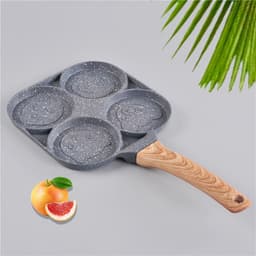 image-Net red fried egg pan double-hole flat-bottomed hamburger pan breakfast fried egg four-hole fried steak small frying pan barbecue non-stick pan