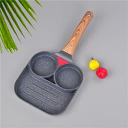 image-Net red fried egg pan double-hole flat-bottomed hamburger pan breakfast fried egg four-hole fried steak small frying pan barbecue non-stick pan