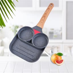 image-Net red fried egg pan double-hole flat-bottomed hamburger pan breakfast fried egg four-hole fried steak small frying pan barbecue non-stick pan