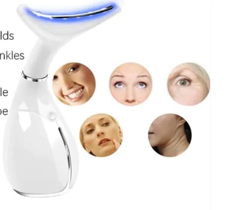 image-MS.W Neck Protector Neck Ultrasonic Vibration Skin Rejuvenation Introducer Home Neck Tricolor Light Beauty Instrument