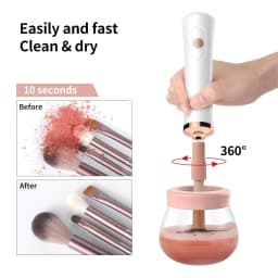 image-Rechargeable Makeup Brush Cleaner Electric Brush Machine Eyelashes Quick Dryer Glue Waker Brush Cleaning Tool