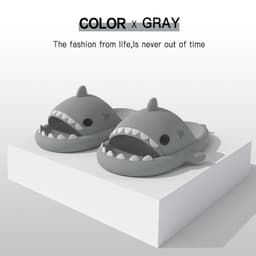 image-Shark sandals women's summer Korean version ins slippers net red couples home with parent-child cute outside wear slippers men