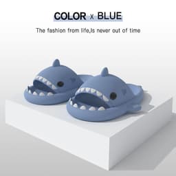 image-Shark sandals women's summer Korean version ins slippers net red couples home with parent-child cute outside wear slippers men