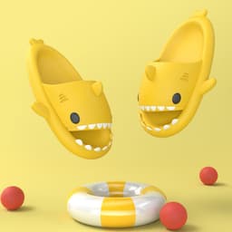 image-Shark sandals women's summer Korean version ins slippers net red couples home with parent-child cute outside wear slippers men
