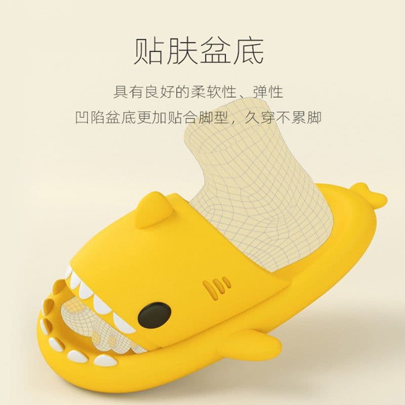 image-Shark sandals women's summer Korean version ins slippers net red couples home with parent-child cute outside wear slippers men