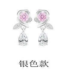 image-Korean version of the rose earrings multicolor earrings Korean version of the Korean version of the earrings tassel earrings