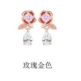 image-Korean version of the rose earrings multicolor earrings Korean version of the Korean version of the earrings tassel earrings